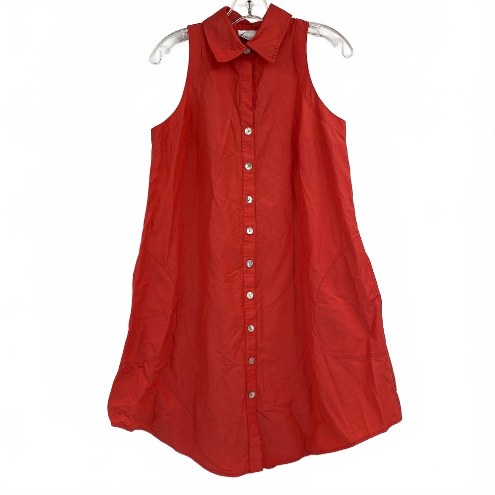 Finley Pink Sleeveless Button Up Mini Dress | Womens M